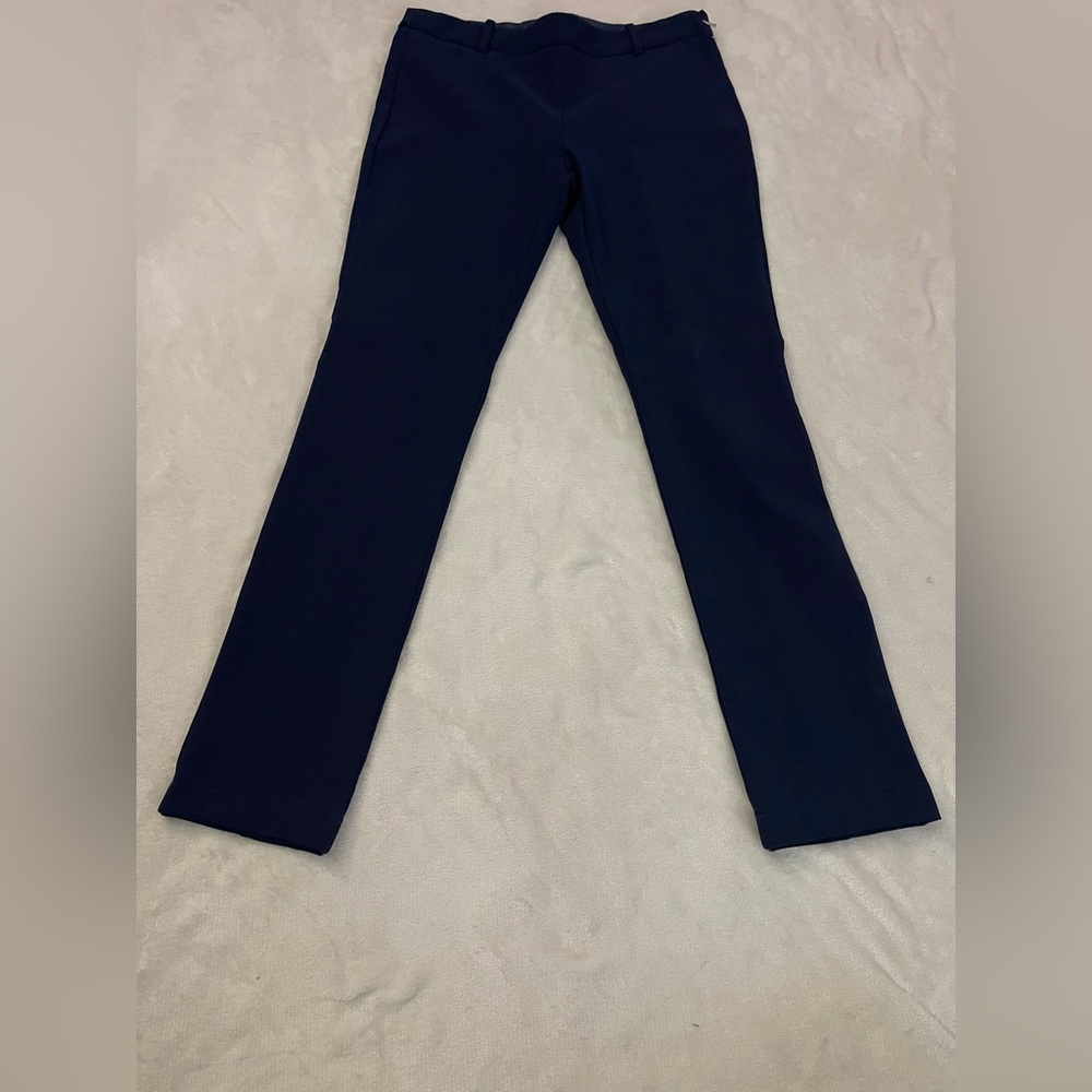 Navy Blue Straight-Leg Pants